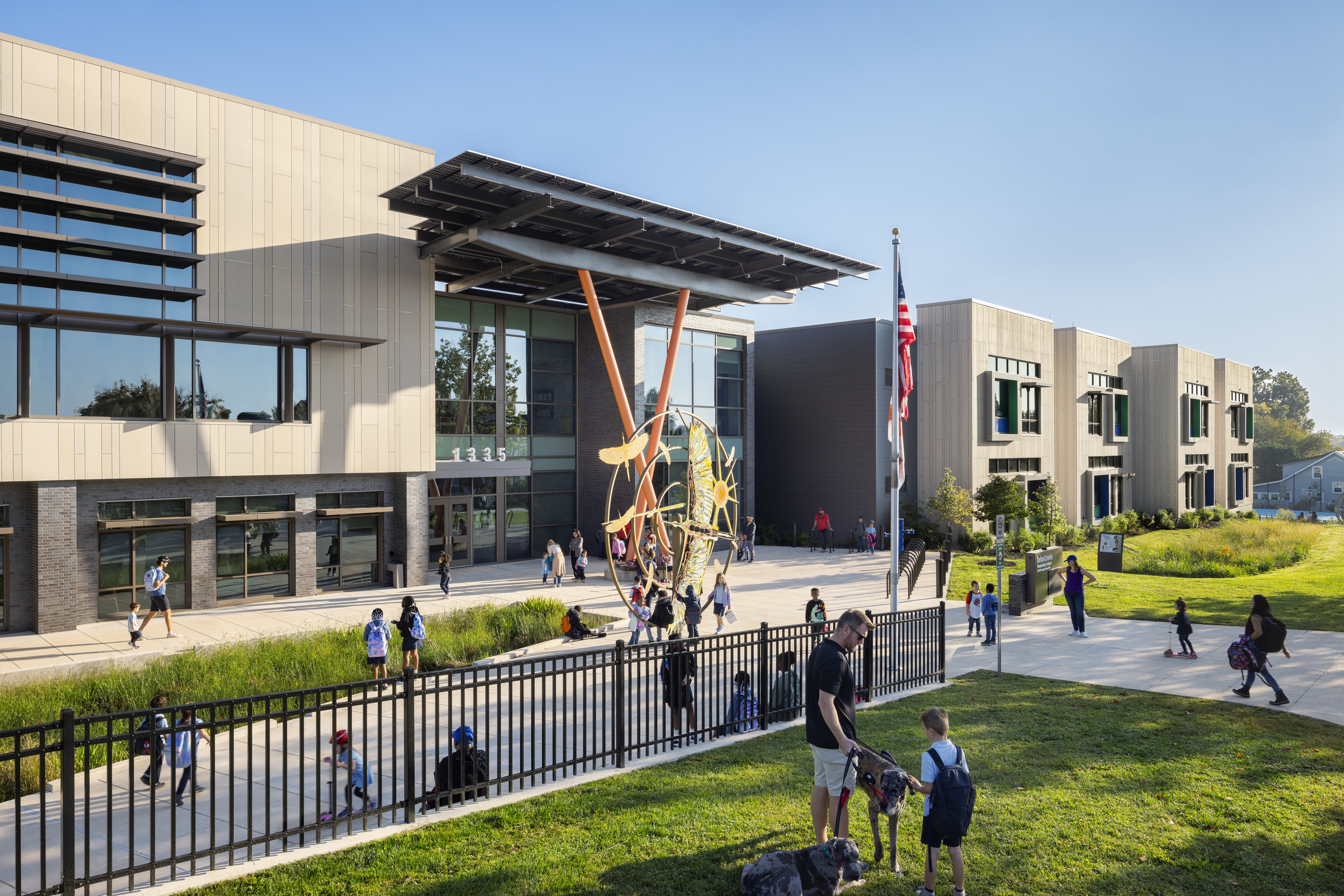 Facade of John Lewis Elementary School in Washington, D.C.