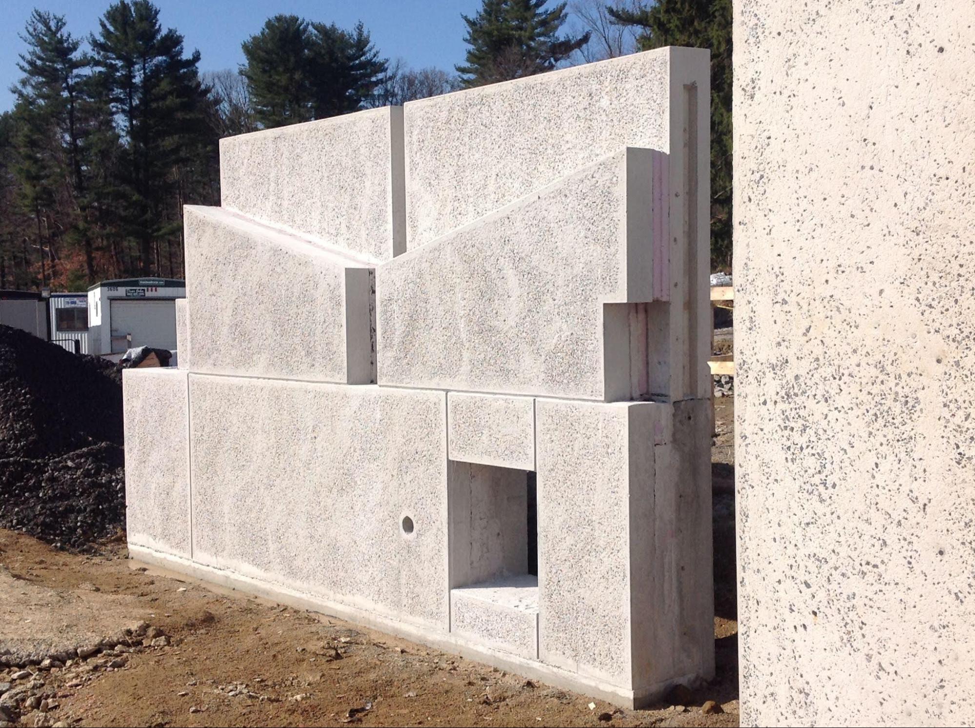 A large concrete structure with an irregular shape.
