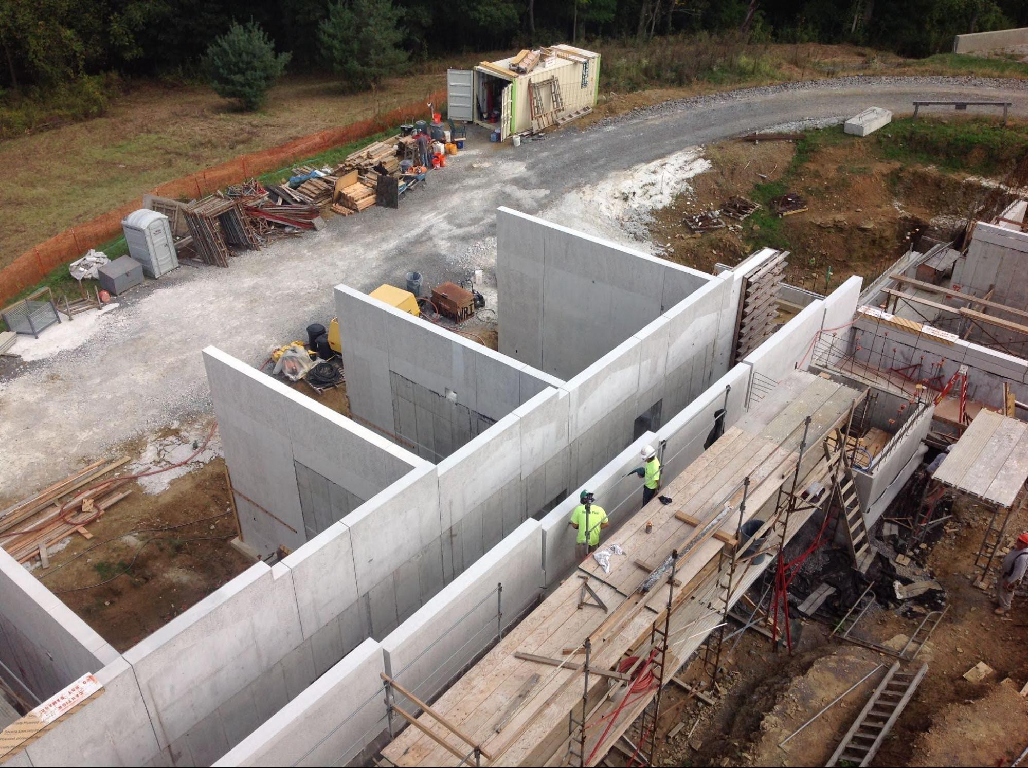 A construction site as seen from above.