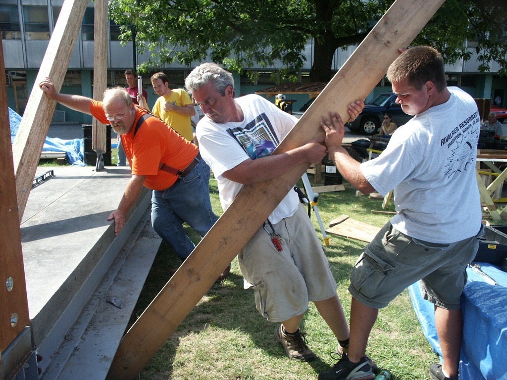 Solar Decathlon under construction, Donner Ditch, 2005