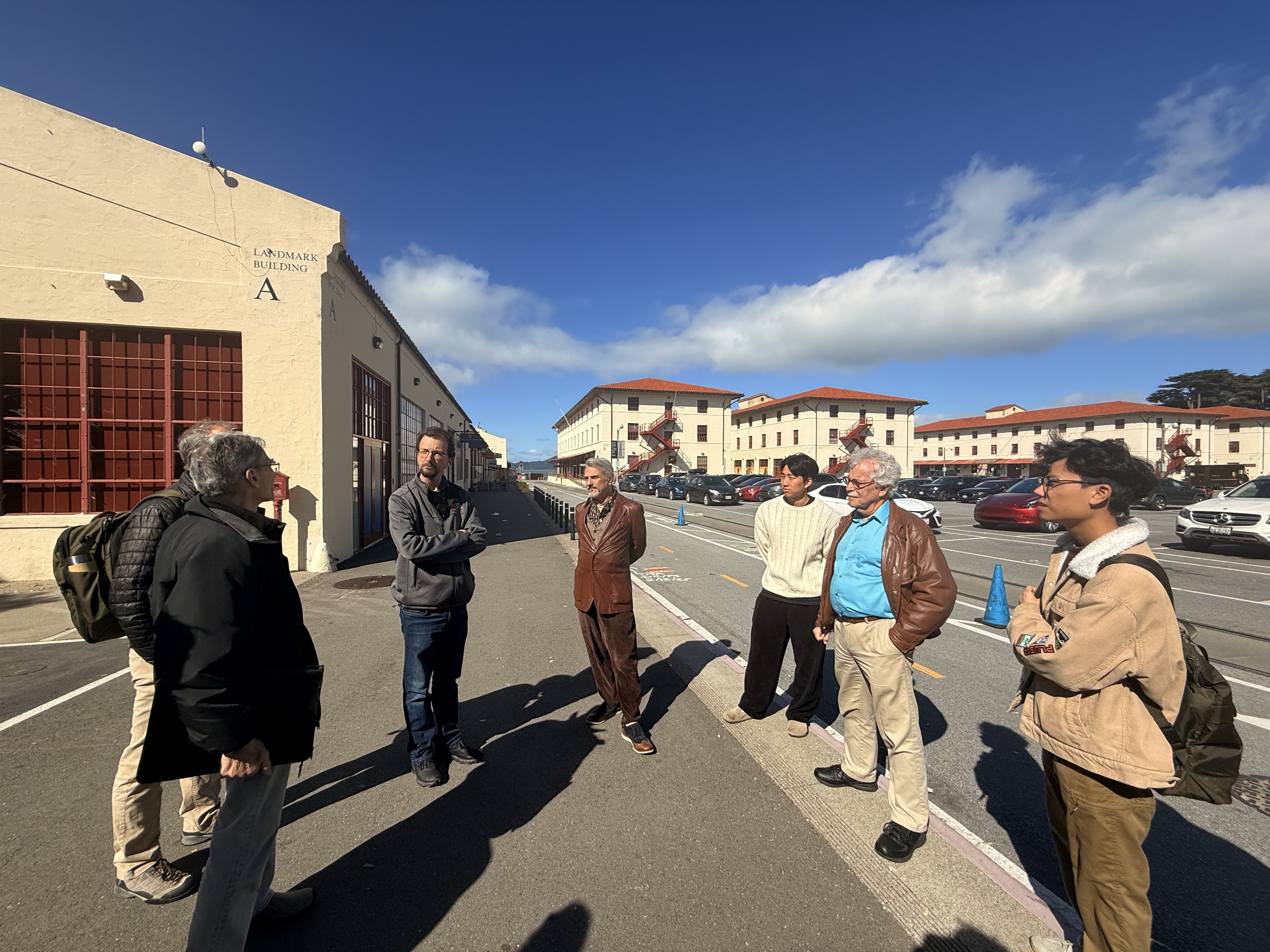 students gather at Fort Mason