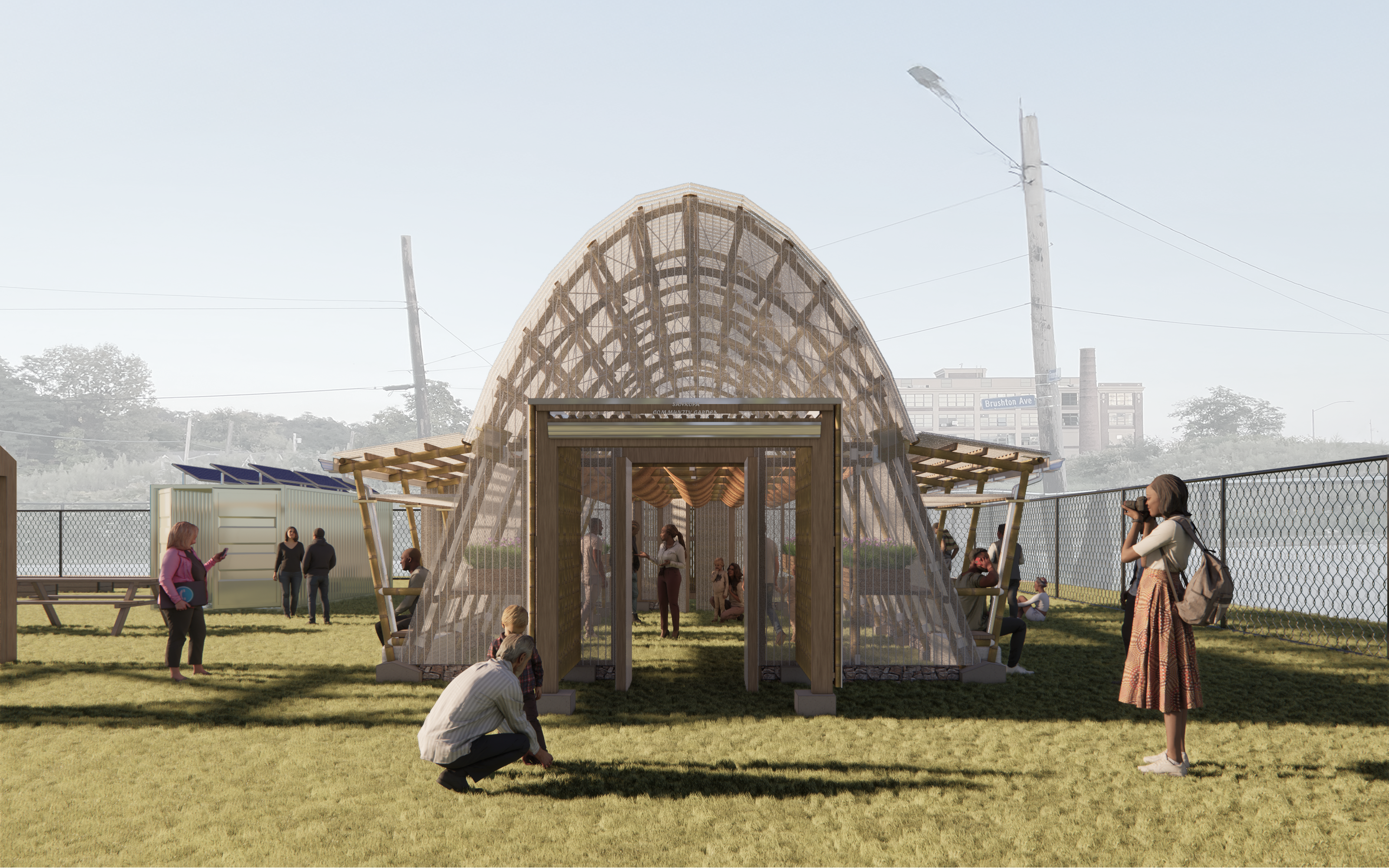 rendering of bamboo pavilion