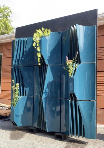 Scaled assembly by Sarah Kwok and J. Li produced for the 2024 ASO Studio “TerraForming,” and the terracotta rainscreen assembly produced by CMU students in a seminar in 2020.
