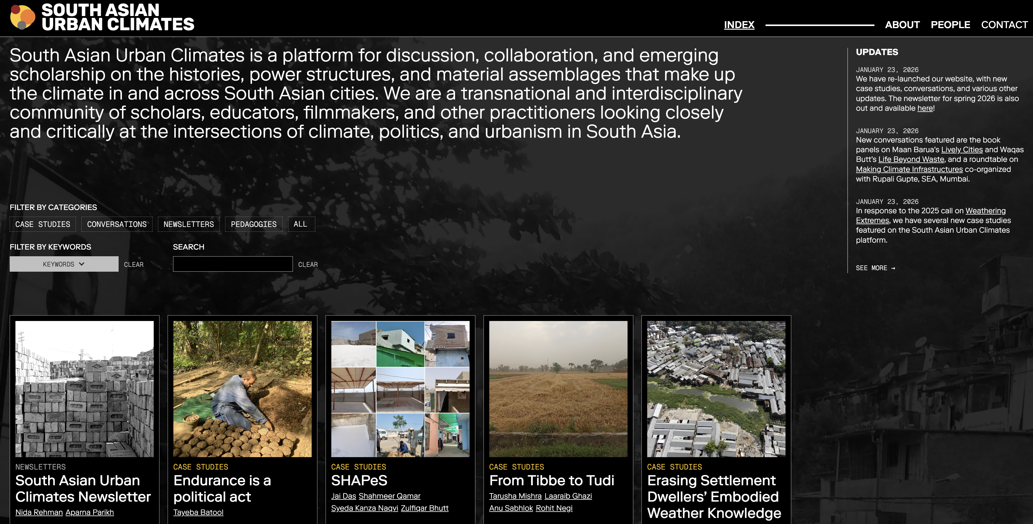 screenshot of a website homepage