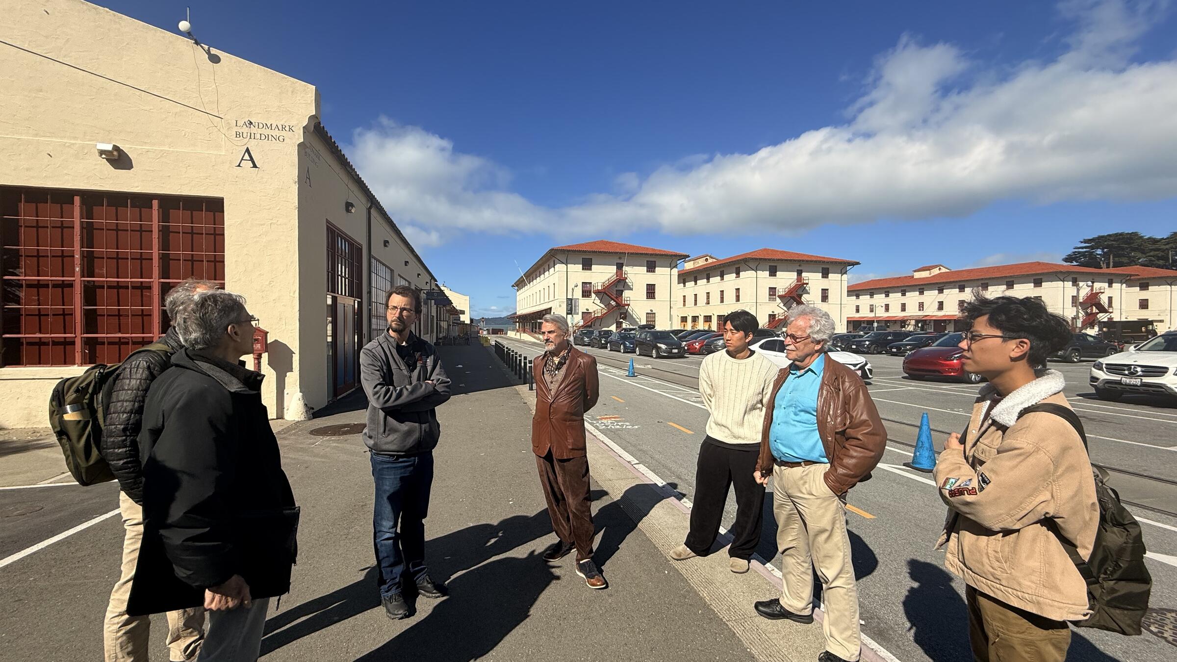 students gather at Fort Mason