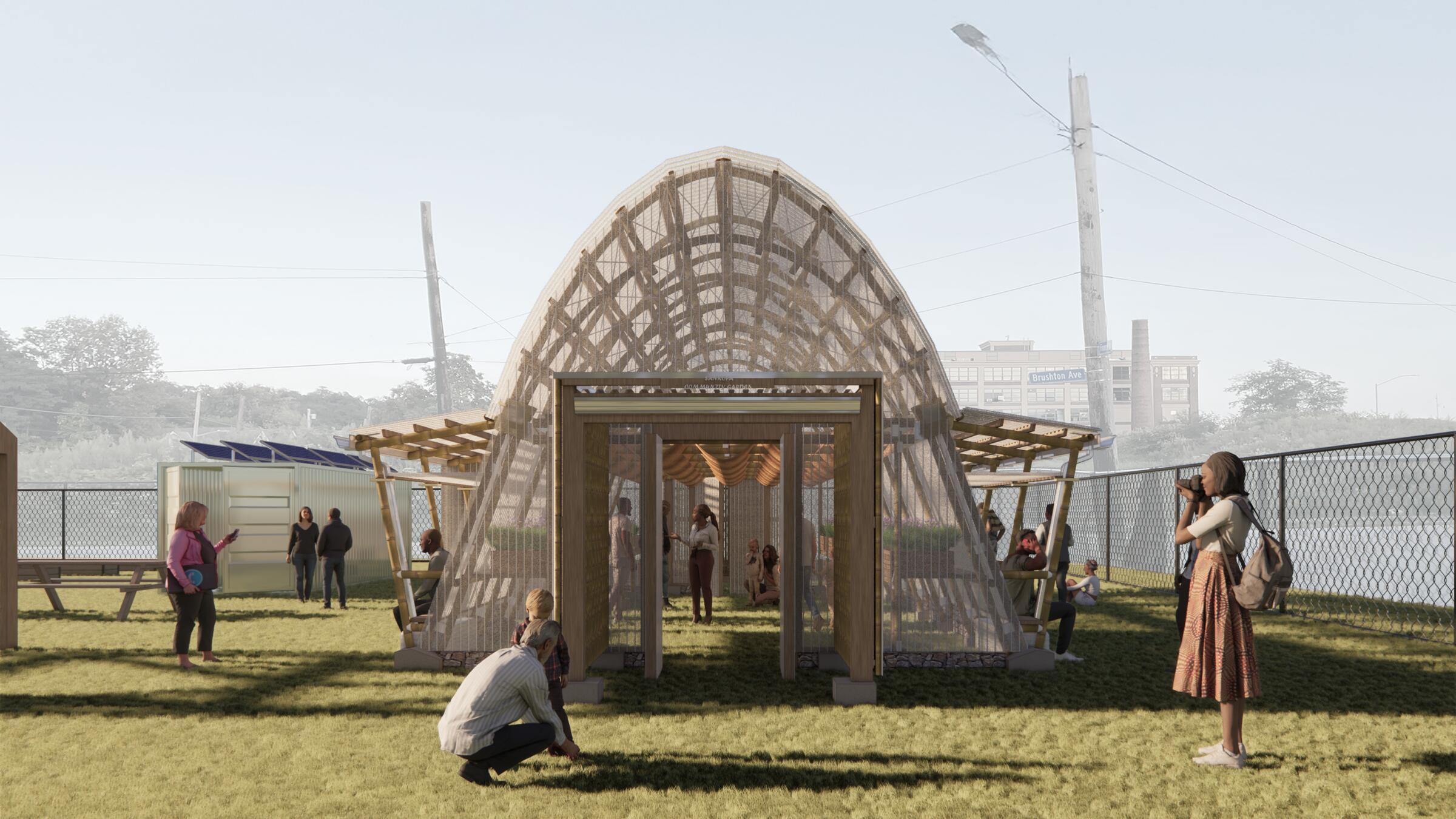 rendering of bamboo pavilion