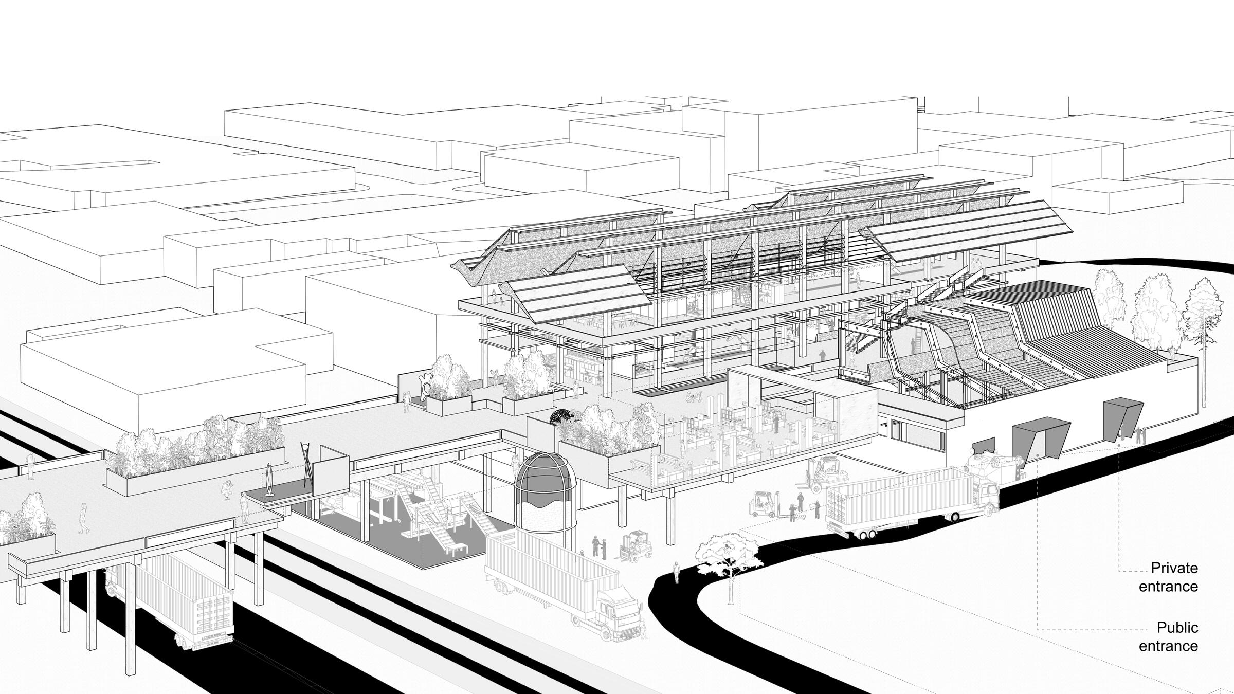 M.Arch student work from Praxis I: Design for Transitions.