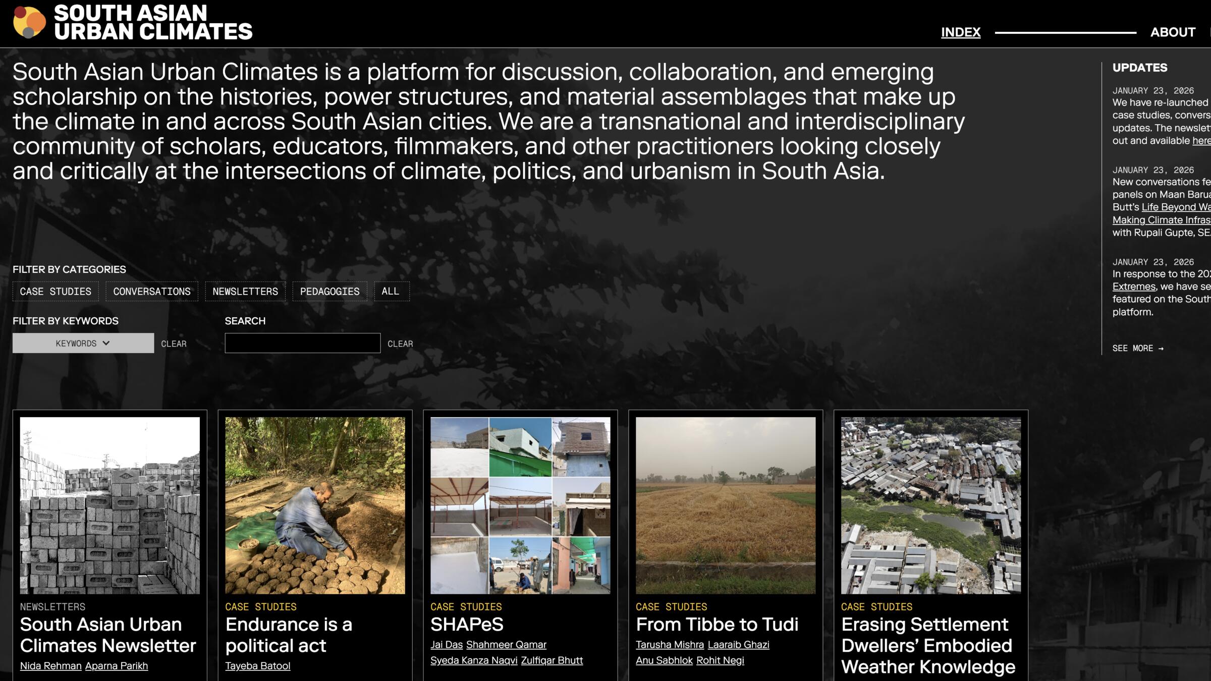 screenshot of a website homepage