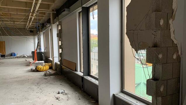 Construction progress.