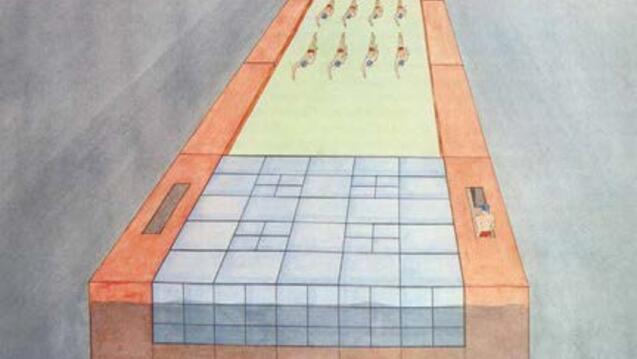 The Arrival of the Floating Pool. Madelon Vrussendorp and Rem Koolhaas, 1975.
