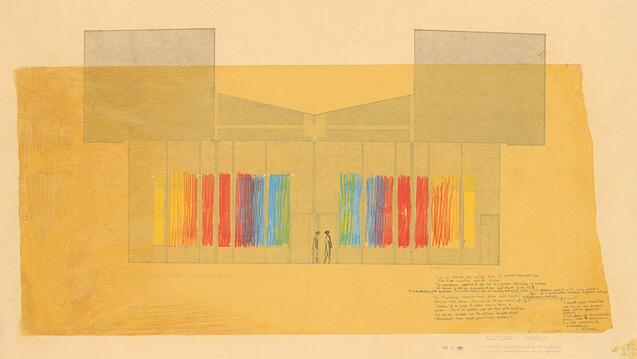Louis Kahn, Design for Tapestries, First Unitarian Church, Rochester, New York, 1959–62. AAUP, Louis I. Kahn Collection.