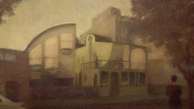 Jessica Daley, final project rendering, pastel on gray paper.