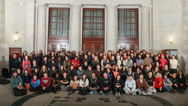 photograph of large group inside CFA