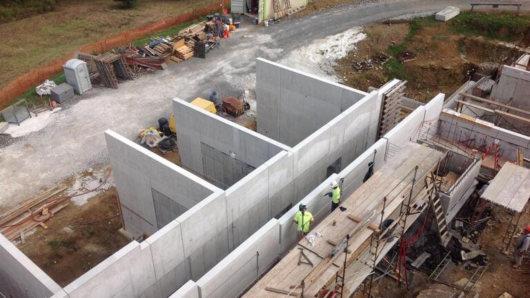 A construction site as seen from above.