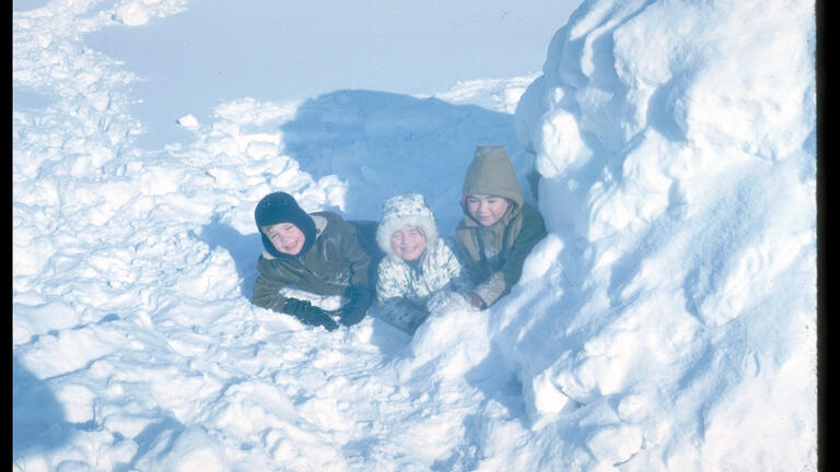 One of many snow caves in Clarence, NY