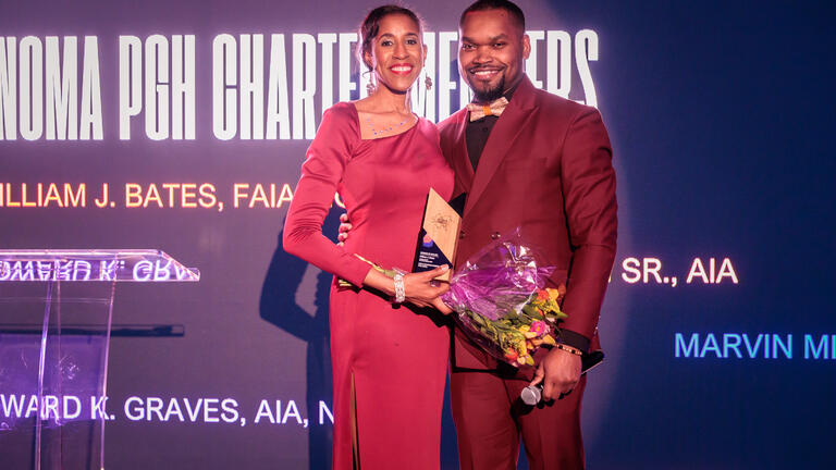 Erica Cochran Hameen receives award onstage