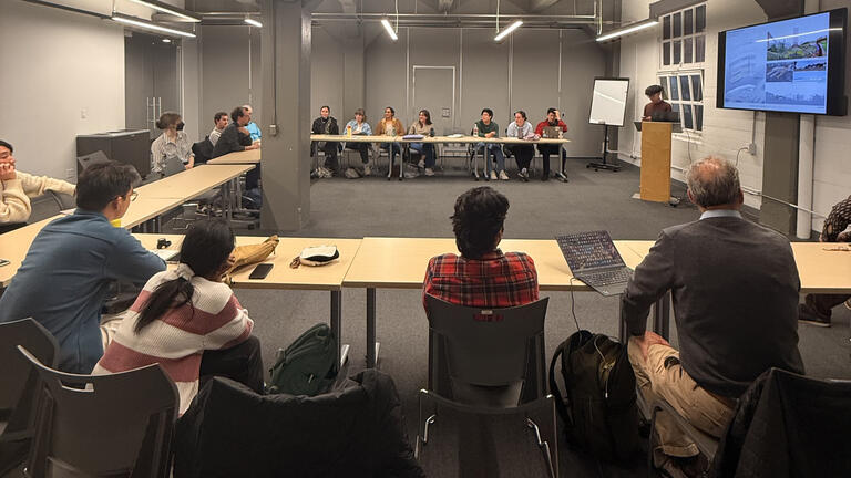 students in a classroom watching a presentation
