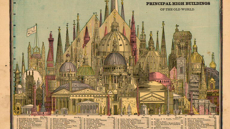 Diagram of the Principal High Buildings of the Old World (1884). Image: Wikimedia.