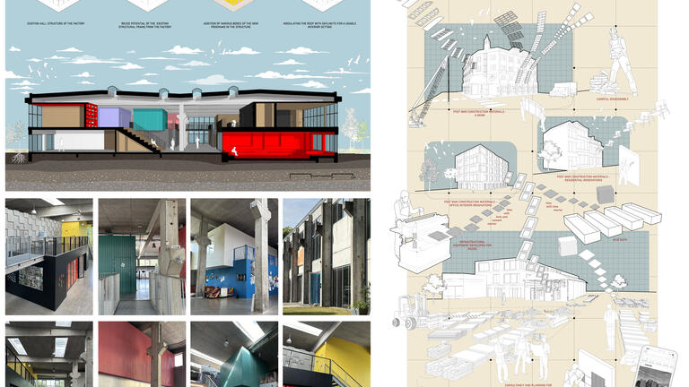 The Roskilde Festival Højskole, an adaptive reuse project by MVRDV and the Infrastructure of Reuse, by ROTOR.