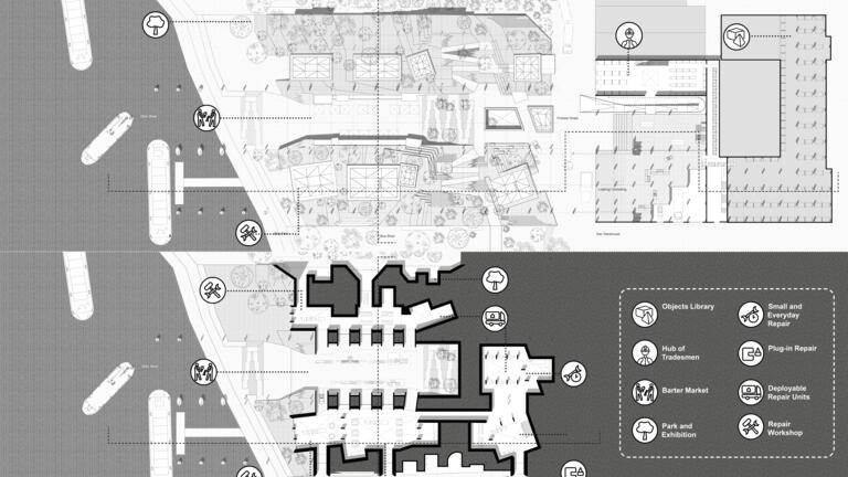 M.Arch student work by Andrew Kritika and Sarah Rupal, Praxis I: Design for Transitions