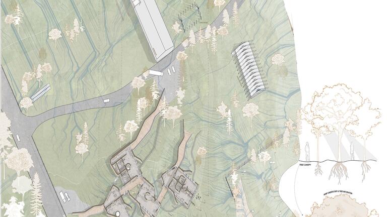 Student work by Amy Dinh and Avaneesh Nataraja. Praxis II: Transition + Repair of Construction Ecologies.