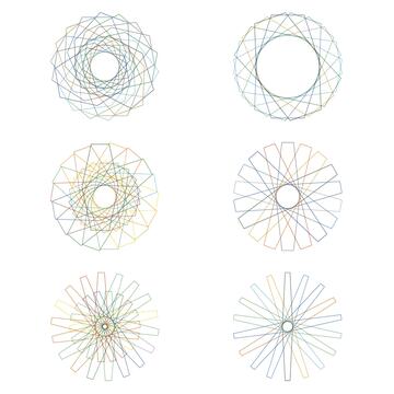 a dozen spirograph icons representing Carnegie Mellon Architecture