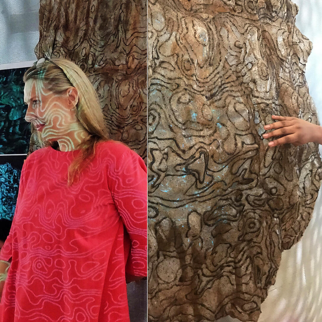 Growing Seams: Bioplastics in Architecture, material prototype by Yijia Liao and Nihar Pathak (MSSD’19): research that examines the life-cycle of food waste streams.