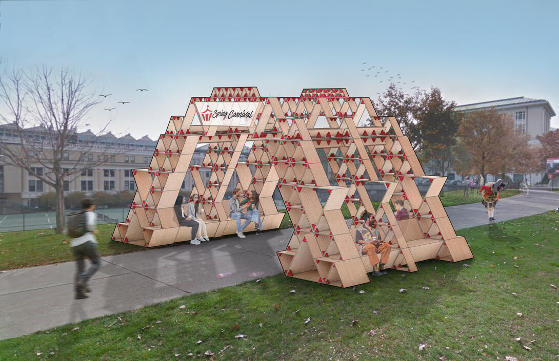 a rendering of the 2025 carnival entrance pavilion