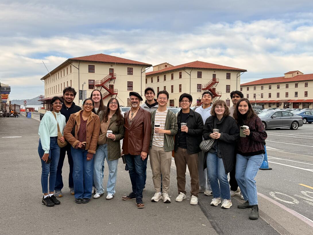 a group pospes outdoors