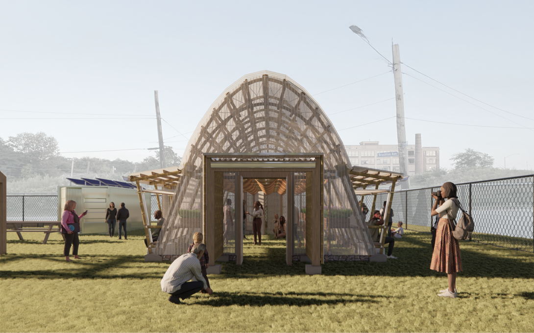 rendering of bamboo pavilion
