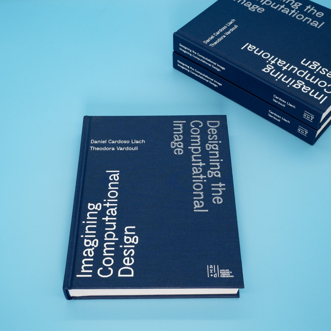 blue book with white text called "Imagining Computational Design"