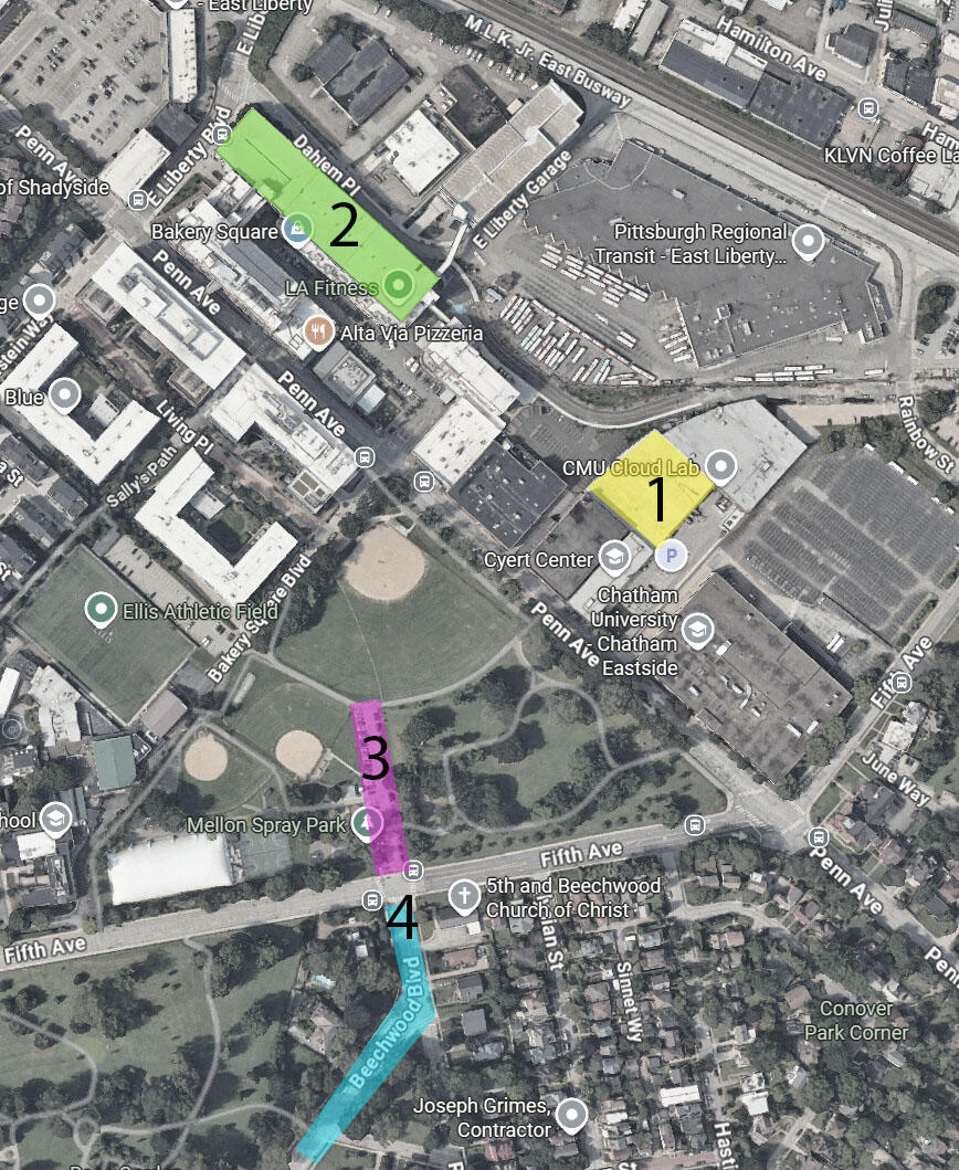 map of parking options for 6555 Penn Ave
