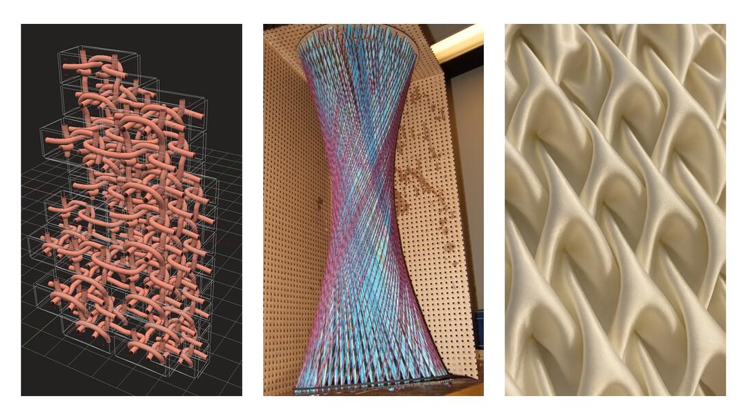 From Soft-to-Structure: Novel Computational Workflows for Textile Techniques in Architecture. Image credit: Vernelle A. A. Noel.