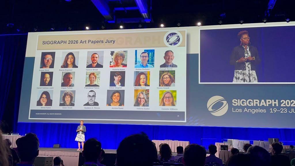 Dr. Vernelle A. A. Noel presenting the Art Papers program at the papers opening of SIGGRAPH 2026, "Papers Fast Forward." Credit Biayna Bogosian