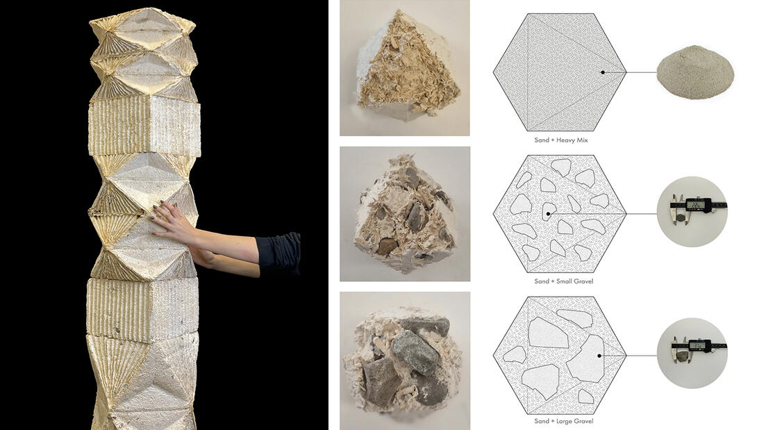 mycoRubble column and material composition